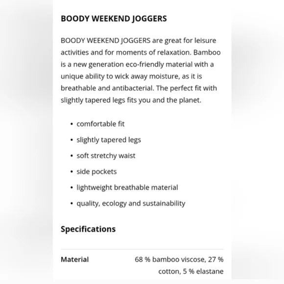 Boody Weekend Joggers - Size L Grey - Picture 2 of 6